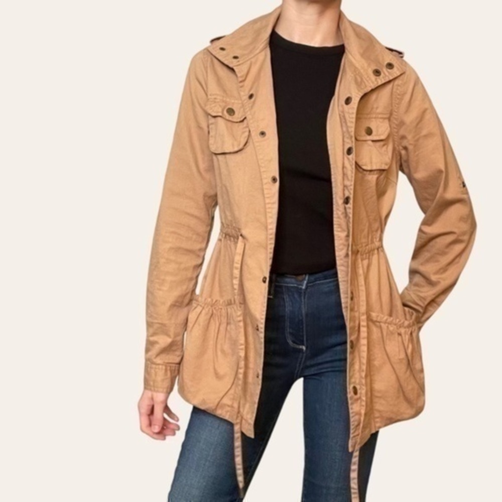 Finesse Cargo Khaki Light Jacket with Drawstring Waist